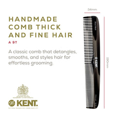 Kent 9T wide-tooth comb for gentle detangling and wet hair