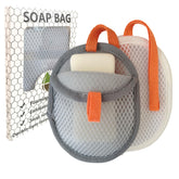 Bolsa kep-Mve para jabón sándwich con malla de doble capa para espuma abundante.