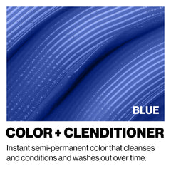 Keracolor Clenditioner BLUE demonstrating low-foam cleanse and color deposition.