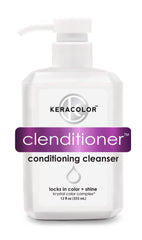 Keracolor Clenditioner bottle highlights color-safe cleansing for vibrant hair.