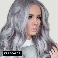 Medium blonde hair with deeper silver hue from Clenditioner.