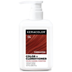 Keracolor Color + Clenditioner Cinnamon bottle shows convenient color-depositing care.