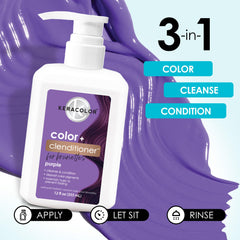 Keracolor Color + Clenditioner packaging highlights cruelty-free, keratin-rich formula with nourishing oils.