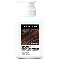 Keracolor MOCHA bottle pour showing color deposit for a refreshed shade.