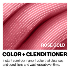 Rose Gold color depositing swatch on hair for vivid tone with Keracolor.