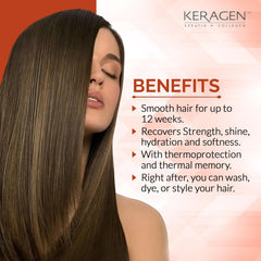 KERAGEN dry damaged hair being treated with smoothing keratin.