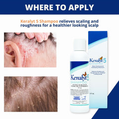 Keralyt 5 exfoliating action closeup suggests scalp renewal.