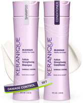 Keranique Damage-Control Shampoo bottle for stronger, more resilient hair.