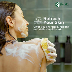 KERAPIL Bacterinyl lathering on skin demonstrating cleansing action.