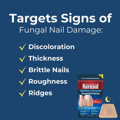Kerasal nails discoloration restoration highlights reduced staining and smoother surface