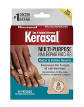 Kerasal parches reparadores para uñas dañadas, uso nocturno para mejora visible.