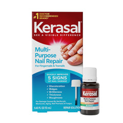 Kerasal, empaque: presentación del producto para uso diario en uñas descoloridas.