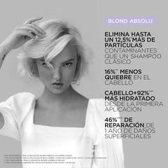 KÉRASTASE Blond Absolu Cicaflash conditioner for damaged hair close-up highlighting strength support