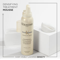 KÉRASTASE Densifique Mousse application bottle showing easy leave-in use.