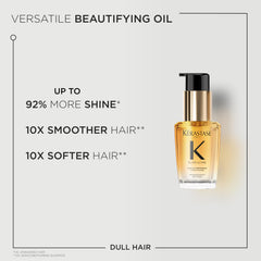 Shiny hair finish after applying Elixir Ultime oil
