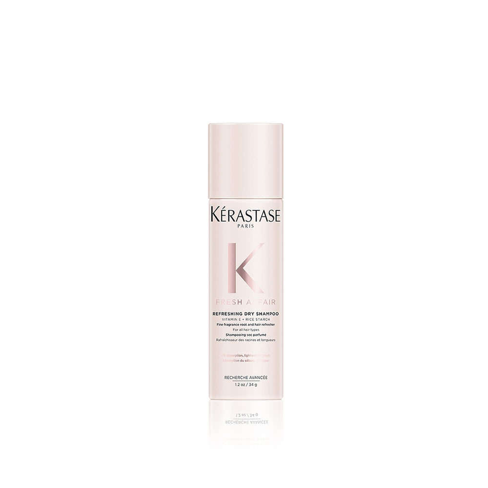 Kerastase Fresh Affair Dry Shampoo bottle close-up for oil absorption between washes