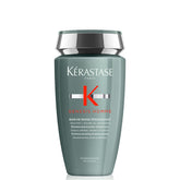 Kérastase Genesis Homme Bain De Masse bottle front, demonstrates cleansing for thinning hair