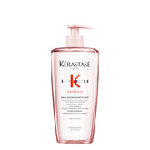 Kérastase Genesis Hydra-Fortifiant shampoo bottle pour showcases gentle, fortifying cleanse