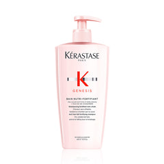 KÉRASTASE Genesis shampoo bottle highlighting strengthening formula for fragile hair