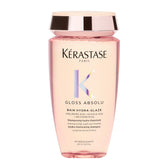 Kérastase Gloss Absolu shampoo bottle highlighting radiant shine for frizz-prone hair