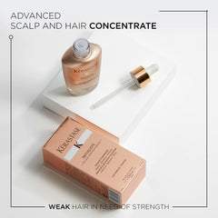 KÉRASTASE Initialiste serum dispersion on hair shows even distribution