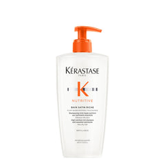 Kérastase Nutritive Bain Satin Riche shampoo bottle delivers deep nourishment for very dry hair