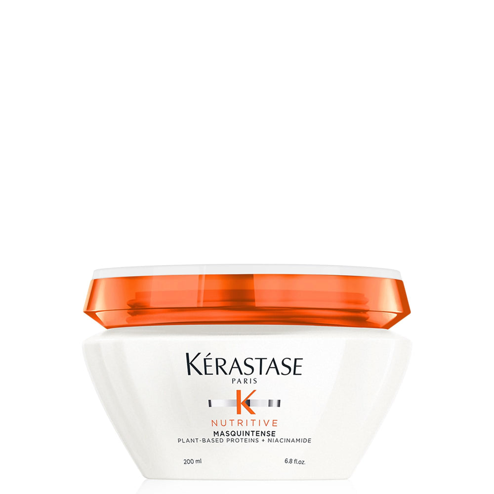 KÉRASTASE Nutritive Masquintense mask jar close-up showing creamy texture for deep conditioning