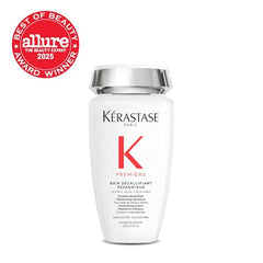 Kérastase Premiere label close-up highlighting buildup removal benefits