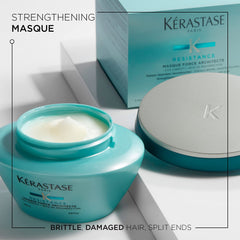 Close-up of Masque Force Architecte jar highlighting rich conditioning cream.