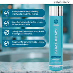 KERATHERAPY Moisture Shampoo lather on wet hair for gentle cleansing.