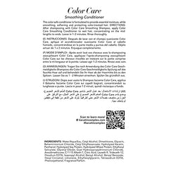 Keratin Complex Color Care Smoothing Conditioner label closeup highlighting nourishing keratin blend