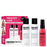 Keratin Complex Healthy Hair Trio packshot—frizz control and travel-ready care.