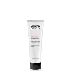 Keratin Complex Infusion Replenisher bottle front with sleek packaging and frizz-control promise