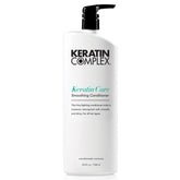 Keratin Complex Keratin Care smoothing conditioner bottle promotes smooth, frizz-controlled hair.