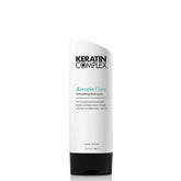 Keratin Complex Keratin Care Smoothing Shampoo bottle showing frizz control and shine