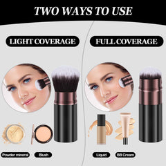 Keriloo soft synthetic bristles offer gentle blending for liquids and powders.