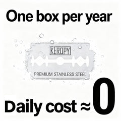 Keropy 100 blades wax-sealed individually, preserving freshness between shaves.