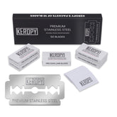 Keropy double edge blades in sealed pack for freshness