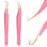 Kerros lash tweezers bent-tip for precise strip lash placement