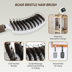 Kertiberif boar bristle brush vented design speeds drying