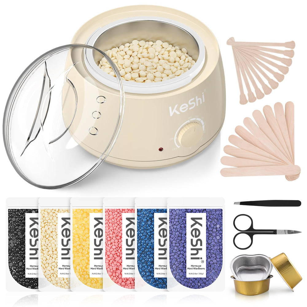 KeShi waxing kit wax warmer 500ml in use for at-home waxing.