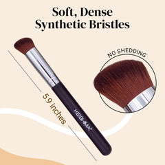 KESHIMA angled concealer brush blending for streak-free under-eye coverage.