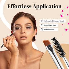 KESHIMA Dual-ended design showcased for easy liner and brow transitions.