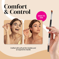 KESHIMA Spoolie end visible for brow grooming and seamless blending.