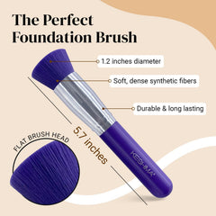 Keshima foundation brush used on liquid makeup for smooth blending