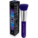 Keshima Neon Purple flat-top Kabuki brush top for even foundation application.