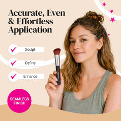 KESHIMA brush demonstrates precise-angle application for contouring.