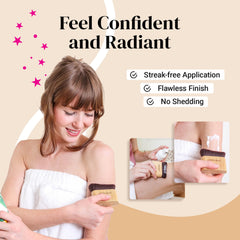 KESHIMA self-tanner brush with sustainable wood handle for comfortable grip