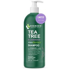 KESMEDIK champú árbol de té lavanda, bote: limpieza profunda y control de grasa.