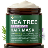 KESMEDIK Mascarilla cabello árbol de té y lavanda: hidratación profunda.